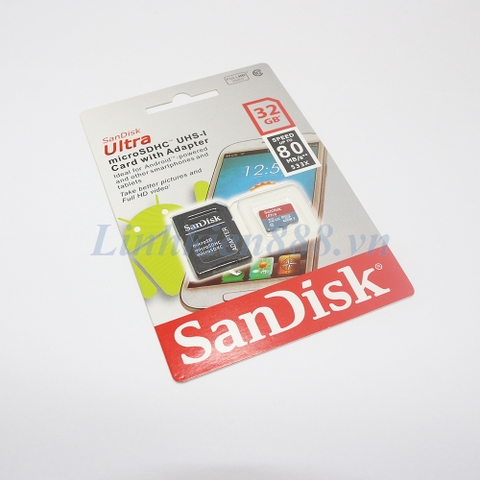 Thẻ nhớ Sandisk MicroSD Class 10 32GB kèm áo thẻ