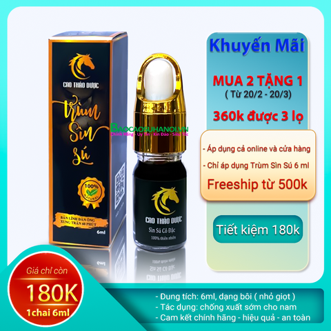 Cao Thảo Dược Trùm Sìn Sú Dạng Nước Bôi Dung Tích 6ml