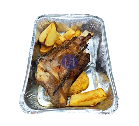 Grilled New Zealand Whole Lamb Shank With Fried Potato Wedges