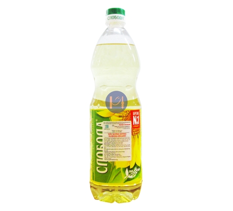 Russian Sloboda Organic Non-GMO Sunflower Cooking Oil 1L Bottle