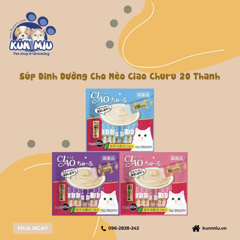 Súp dinh dưỡng cho mèo Ciao Churu 20 thanh