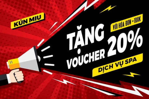 Tặng VOUCHER 20% dịch vụ làm đẹp chó mèo khi mua hàng trên 199K