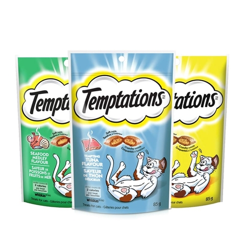 Giới thiệu Bánh thưởng cho mèo Temptations 85g