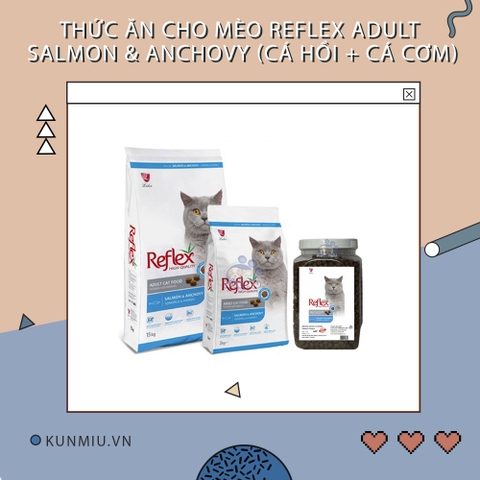 Thức ăn cho mèo Reflex Adult Salmon & Anchovy (cá hồi + cá cơm)