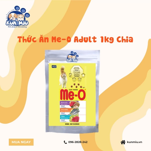 Thức ăn Me-o Adult 1kg chia