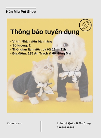 Thông báo tuyển dụng nhân viên bán hàng