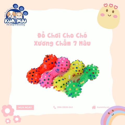 Đồ chơi cho chó Xương chấm 7 màu