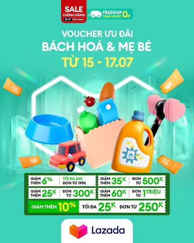 LAZADA TUNG VOUCHER ƯU ĐÃI ĐỈNH NHẤT THÁNG 7