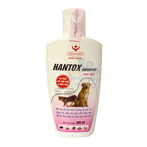 Dầu Tắm Trị Bọ Chét, Ve, Ghẻ, Rận Chó Mèo Hanvet Hantox Hồng (200ml)