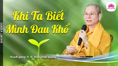 KHI TA BIẾT MÌNH ĐAU KHỔ (Trích bài TỨ DIỆU ĐẾ- Bản Tuyên Ngôn Của Phật- Khổ Đế 2)- TS. TT. Thích Chân Quang
