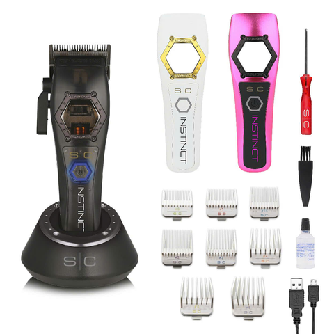 Tông đơ cắt tóc Stylecraft Instinct Professional IN2 Vector Motor Cordless Hair Clipper with Intuitive Torque Control, 3 Modular Lids