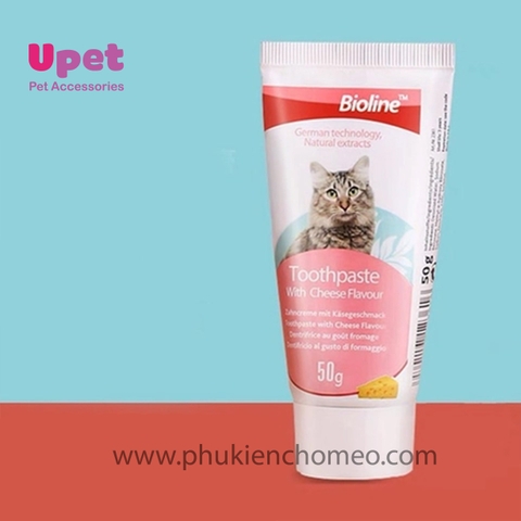 Bộ Kem Đánh Răng Cho Mèo Vị Phô Mai - Bioline 50g