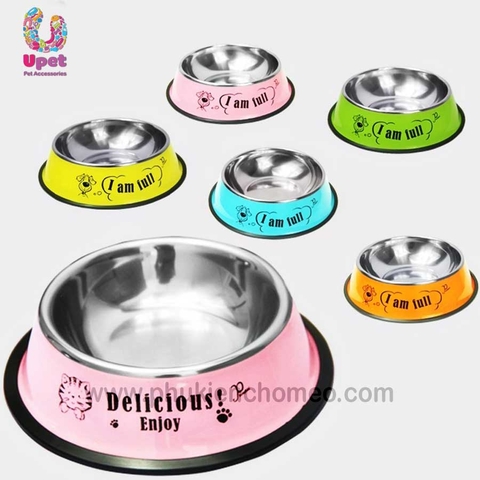 Bát Inox In Hoa 18 – Bát Ăn Thú Cưng Chống Trượt, An Toàn, Thẩm Mỹ Cao