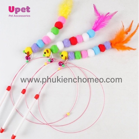Cần Câu Mèo Dài Dẻo Hình Sâu Bông – Đồ Chơi Kích Thích Bản Năng Săn Mồi Của Boss