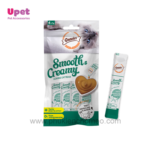 Gnawlers - 10769 Cat Treats Creamy Treats vị Gà & Gan Gà 60g