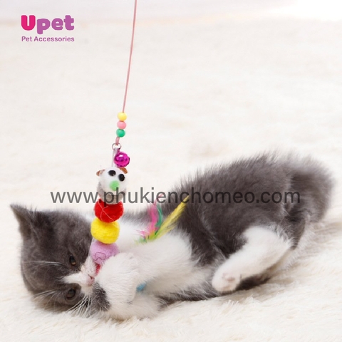 Cần Câu Mèo Dài Dẻo Hình Sâu Bông – Đồ Chơi Kích Thích Bản Năng Săn Mồi Của Boss
