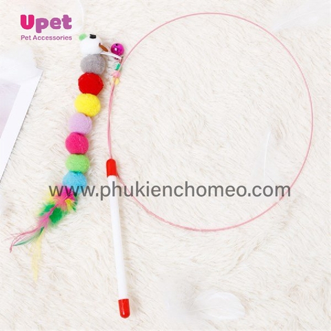 Cần Câu Mèo Dài Dẻo Hình Sâu Bông – Đồ Chơi Kích Thích Bản Năng Săn Mồi Của Boss