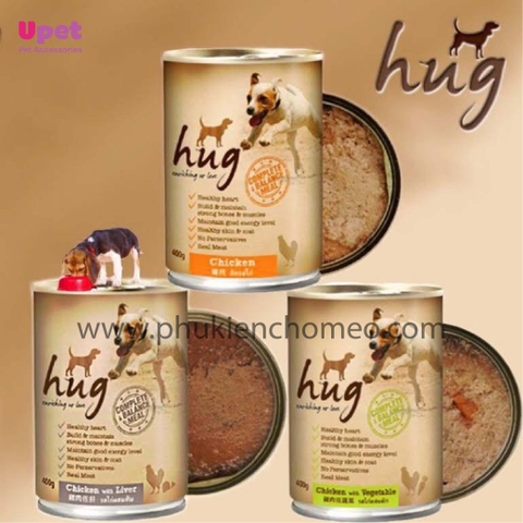 Pate cho chó HUG Lon 400G nhiều vị