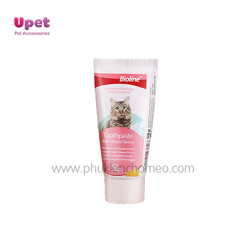 Bộ Kem Đánh Răng Cho Mèo Vị Phô Mai - Bioline 50g