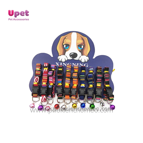 Vòng cổ họa tiết in hoa thời thượng bản 1.0 mới kèm chuông dành cho chó mèo thú cưng nhỏ