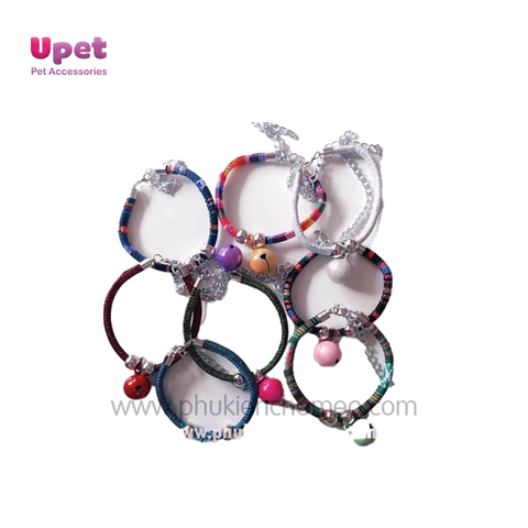 Vòng cổ tròn kích thước 0.6 kèm chuông thời trang cho chó mèo thú cưng nhỏ có thể thu to nhỏ vừa cổ thú cưng