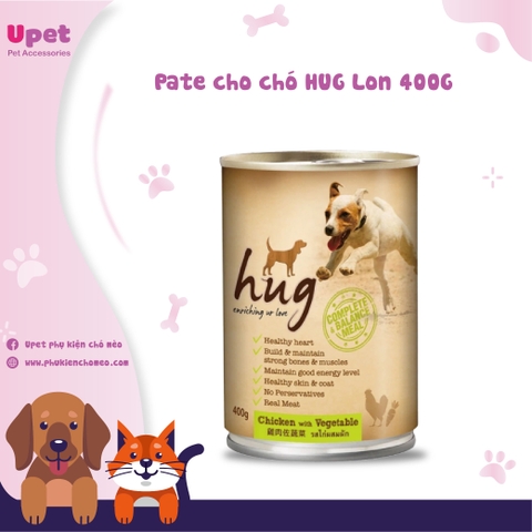 Pate cho chó HUG Lon 400G nhiều vị