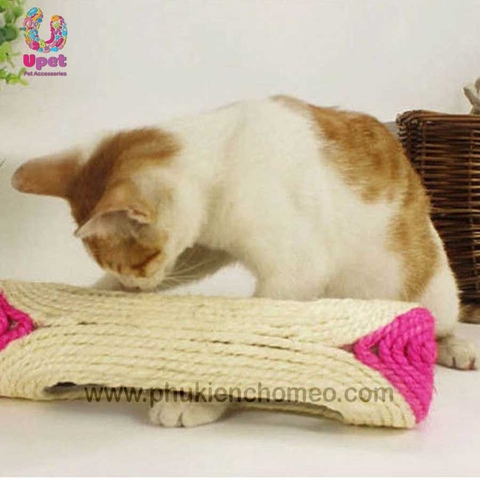 Ống cuộn bằng thừng kèm 3 bóng cho mèo, đồ chơi cào móng bện thừng bền chắc cho mèo