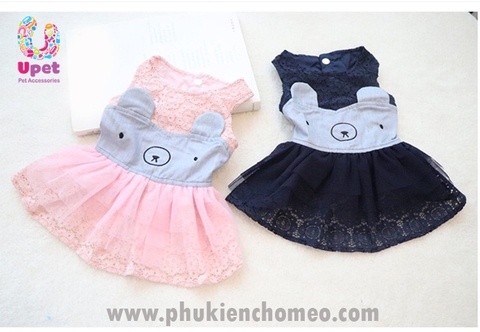 Đầm gấu ren - Hồng, Xanh Đen 2020