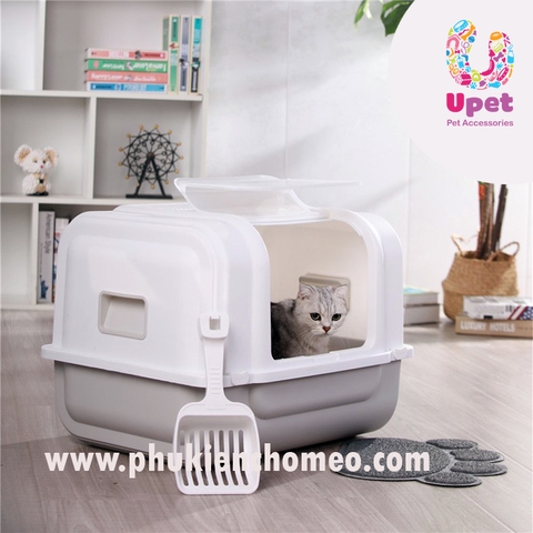 Nhà vệ sinh mèo vuông 2 cửa 58*45*42cm