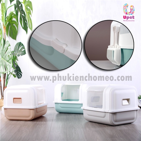 Nhà vệ sinh mèo vuông 2 cửa 58*45*42cm