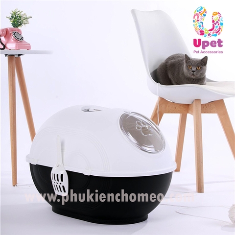 Nhà vệ sinh mèo bầu dục 2 cửa 64*41*43cm