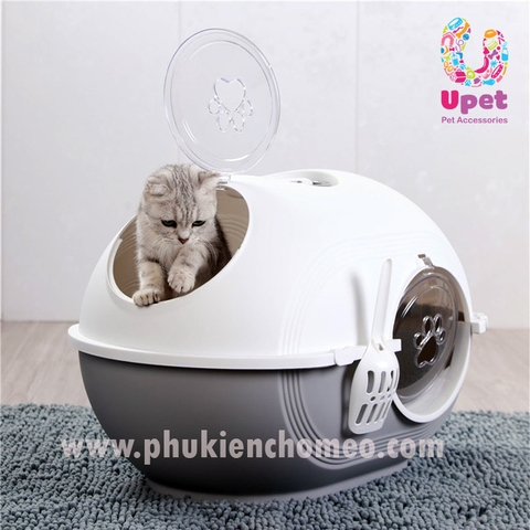 Nhà vệ sinh mèo bầu dục 2 cửa 64*41*43cm