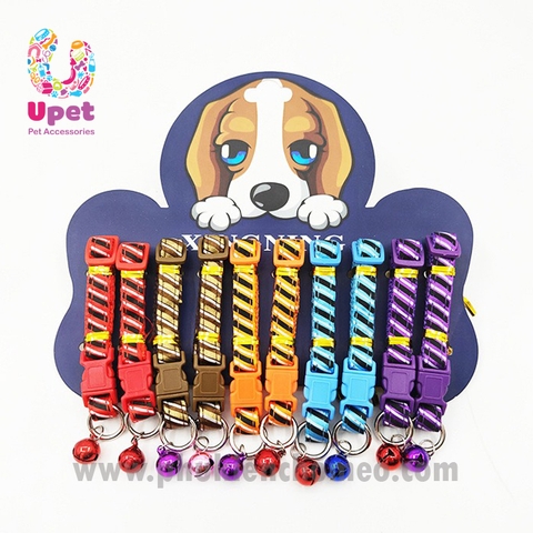 Vòng cổ họa tiết in hoa thời thượng bản 1.0 mới kèm chuông dành cho chó mèo thú cưng nhỏ