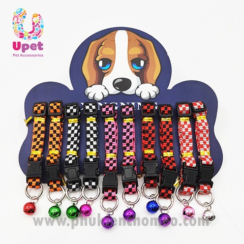 Vòng cổ họa tiết in hoa thời thượng bản 1.0 mới kèm chuông dành cho chó mèo thú cưng nhỏ