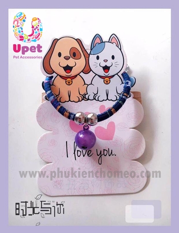 Vòng cổ tròn kích thước 0.6 kèm chuông thời trang cho chó mèo thú cưng nhỏ có thể thu to nhỏ vừa cổ thú cưng