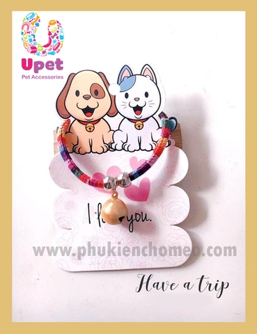 Vòng cổ tròn kích thước 0.6 kèm chuông thời trang cho chó mèo thú cưng nhỏ có thể thu to nhỏ vừa cổ thú cưng