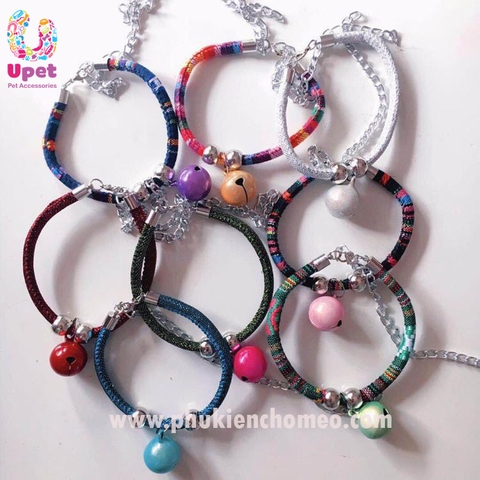 Vòng cổ tròn kích thước 0.6 kèm chuông thời trang cho chó mèo thú cưng nhỏ có thể thu to nhỏ vừa cổ thú cưng