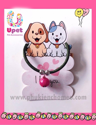 Vòng cổ tròn kích thước 0.6 kèm chuông thời trang cho chó mèo thú cưng nhỏ có thể thu to nhỏ vừa cổ thú cưng