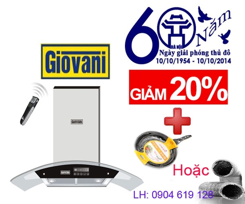 Showroom máy hút mùi Giovani giảm giá 20% mừng ngày 10/10