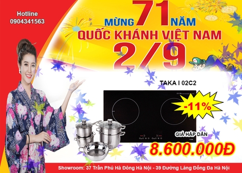 Bếp từ Taka TK I02C2 sự lựa chọn tốt nhất trong tầm dưới 10 triệu