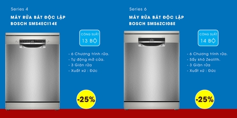 2 Mẫu máy rửa bát độc lập Bosch giá cực sốc dịp cuối năm tại Bếp Kường Thịnh