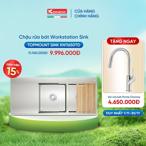 Chậu rửa bát Konox KN11650TD - bàn phải