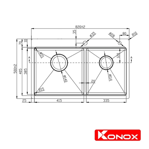 Chậu rửa bát Konox KN8250TD