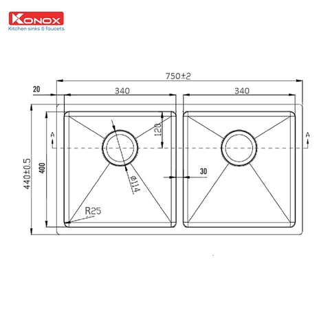 Chậu rửa bát Konox KN7544DU