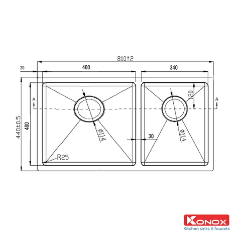 Chậu rửa bát Konox KN8144DU