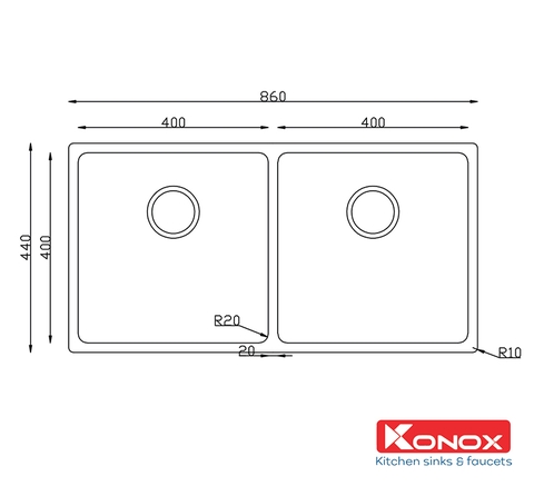 Chậu rửa bát Konox Vigo 8644