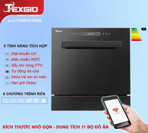 Máy rửa bát Texgio TGWFD78GB