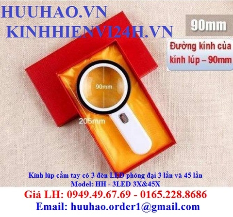 Kính lúp cầm tay có 12 đèn LED phóng đại 10 lần