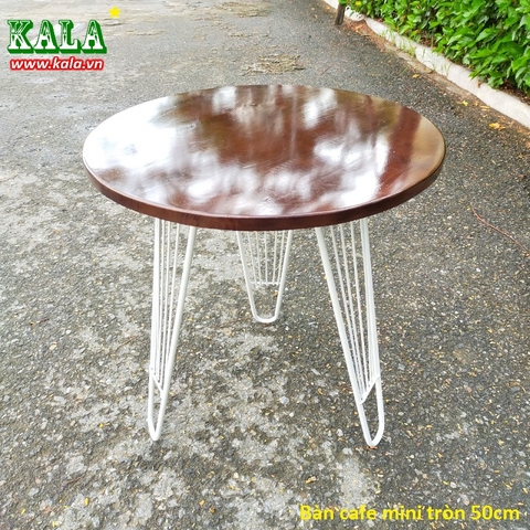 Bàn cafe mini chân lơm sắt tròn 50cm