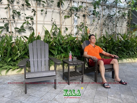 Bàn ghế Adriodack màu nâu Bàn ghế Adriodack màu nâu